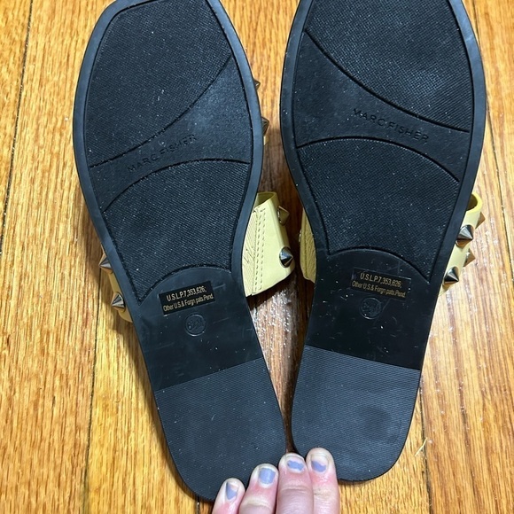 Marc Fisher Yellow Bolive Slippers size 6.5 Edgy, Grunge, Metal, Rebel - Picture 4 of 10